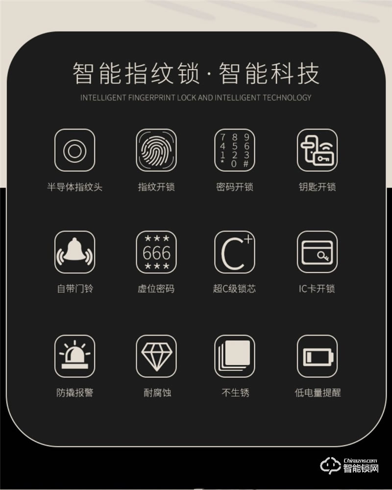 一铃智能锁S9 一触即开智能指纹锁