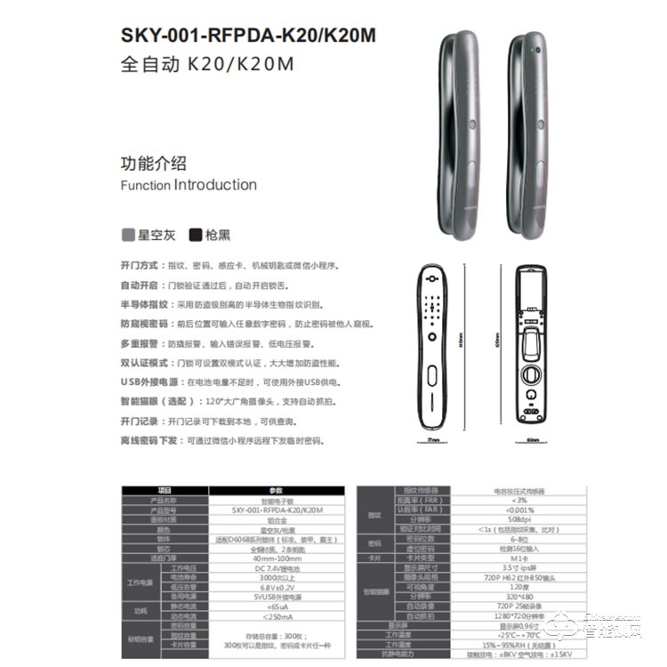 创维SKY-001-RFPDA-K20/K20M 一握开启