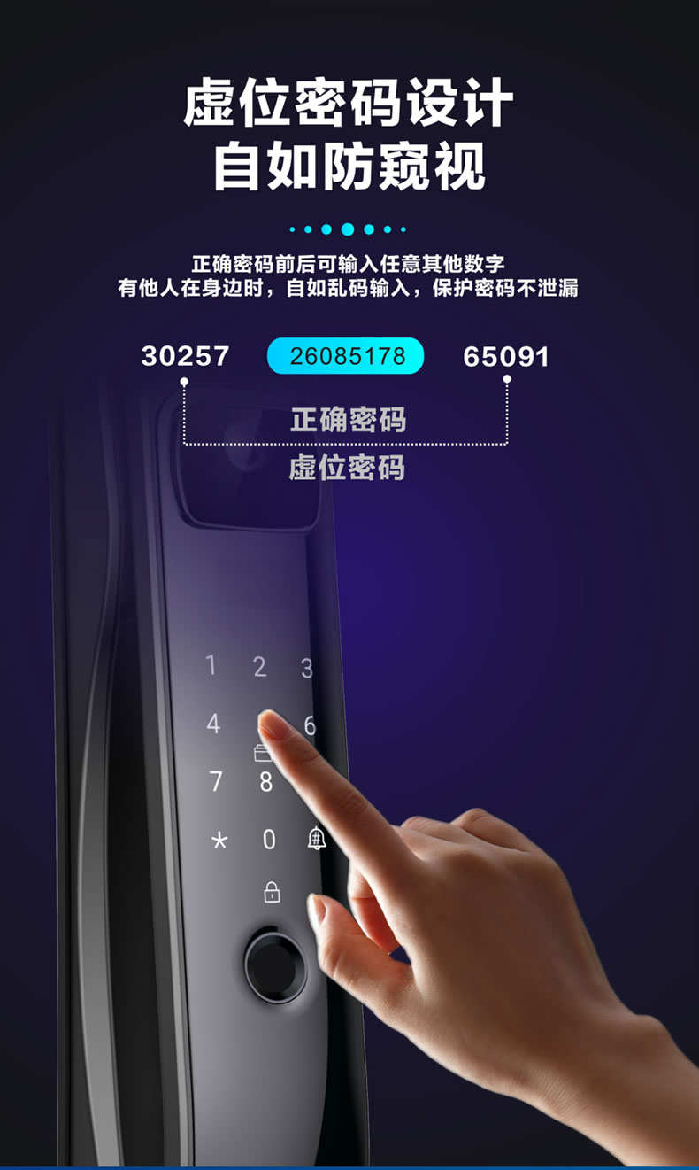 海尔智能锁50V室内带屏指纹锁家用防盗门电子门锁密码锁V50