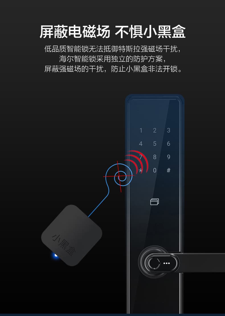 海尔指纹锁20E家用防盗门入户门磁卡密码电子锁20E