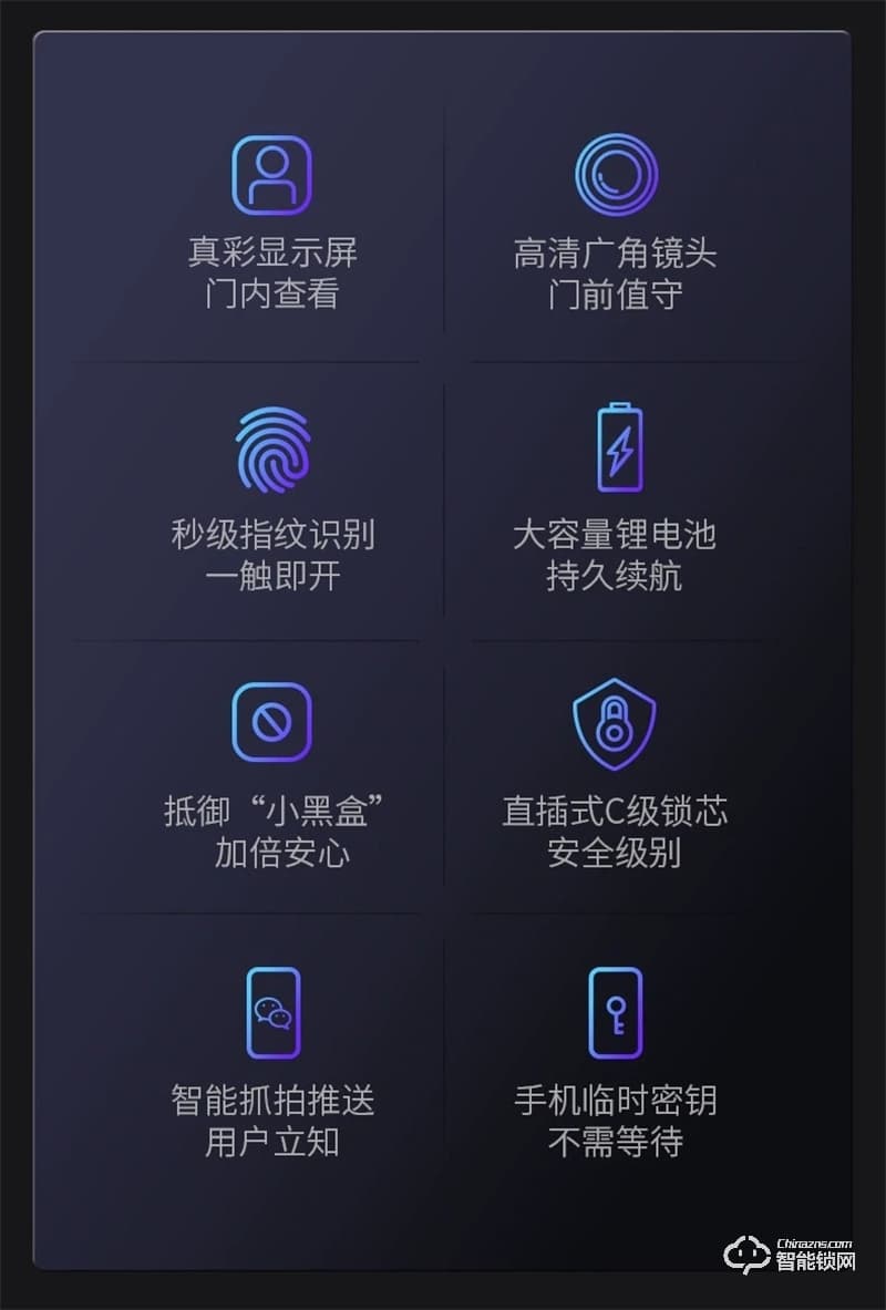 德奥西D826智能锁 指纹锁防盗门锁C级锁芯