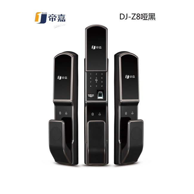 帝嘉智能锁 全自动系列DJ-Z8哑黑指纹密码锁