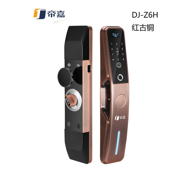 帝嘉智能锁 全自动系列DJ-Z6H红古铜指纹密码锁