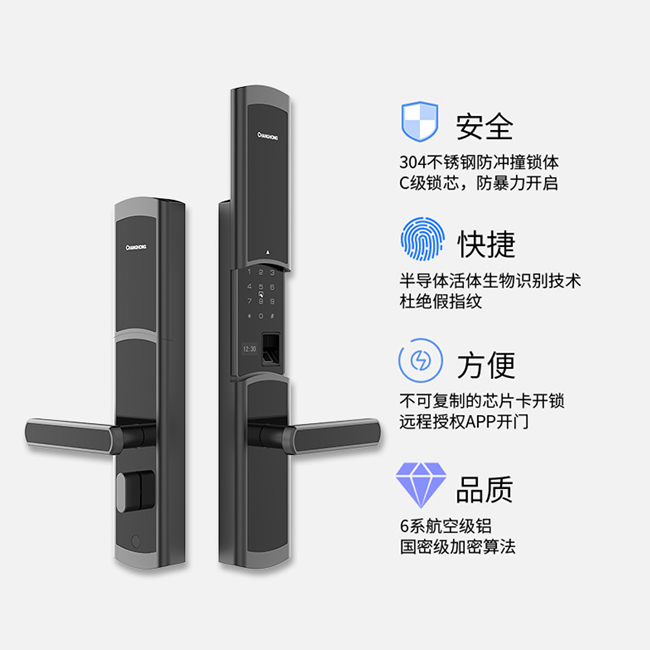 长虹智能锁 B5指纹锁家用防盗门密码锁