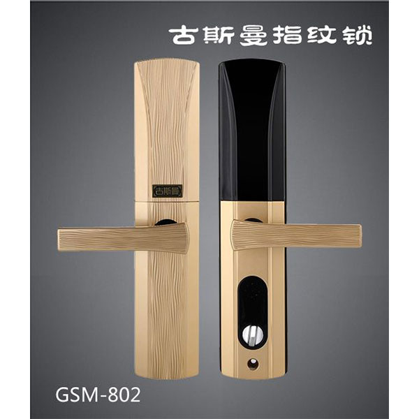 古斯曼智能锁 GSM-802香槟金指纹密码锁