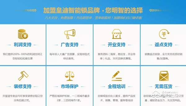 智能锁加盟选皇迪，四大优势让生意更好做