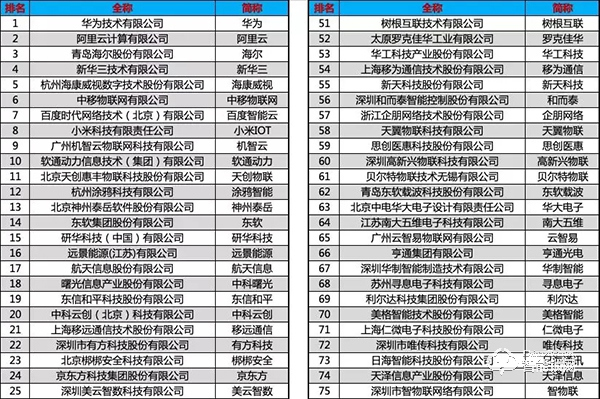 2019中国物联网企业100强发布