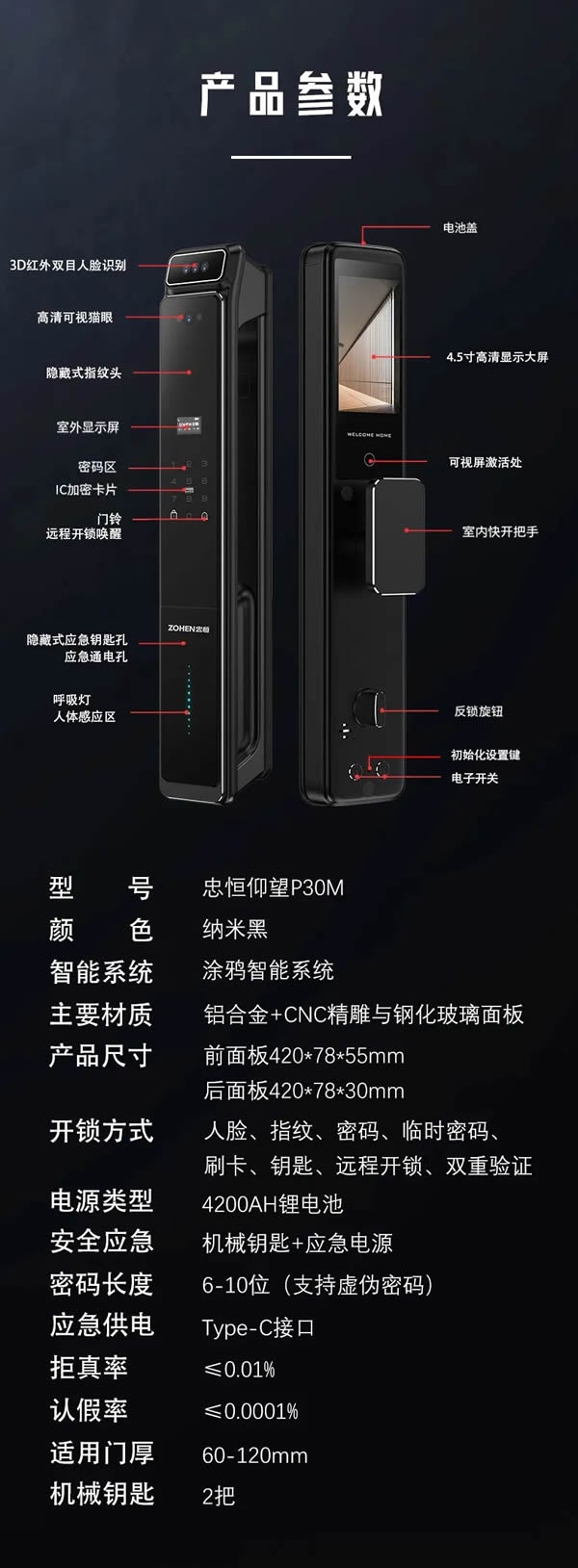 忠恒仰望P30M智能锁 | 全屋智能联动