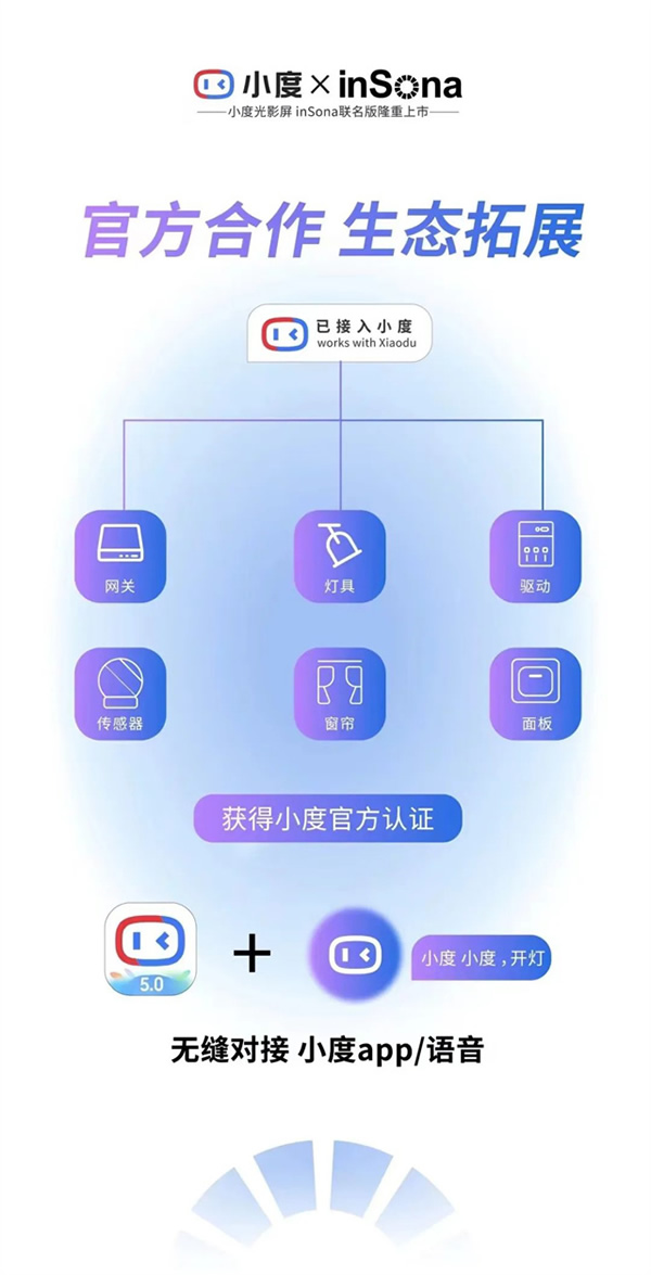 inSona智能照明系统与小度平台深度对接